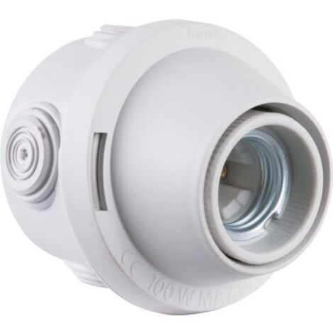 Legrand – Douille patère orientable E27 100W – Boîte ronde Ø70mm – Connexion à vis – Indice de protection IP20 – Installation droite ou inclinée (1/9)