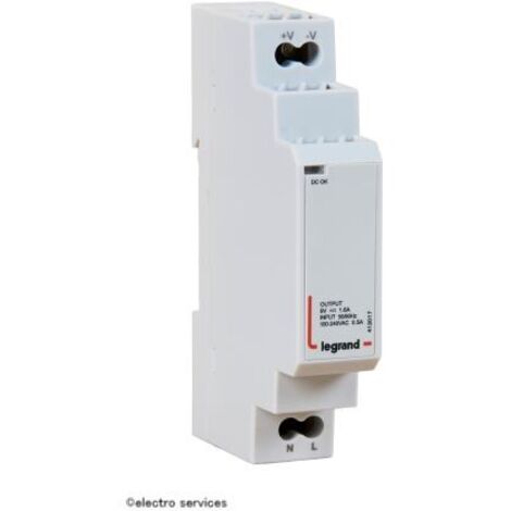 Alimentation modulaire 9V 1.6A pour coffrets multimédia Legrand