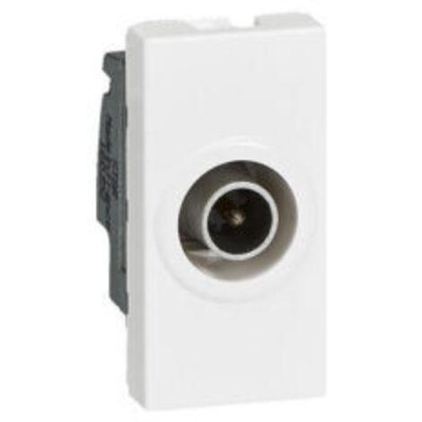 PRISE TV LEGRAND MOSAIC - Ø9,52MM MÂLE - 1 MODULE - BLANC LEG078793 (1/4)