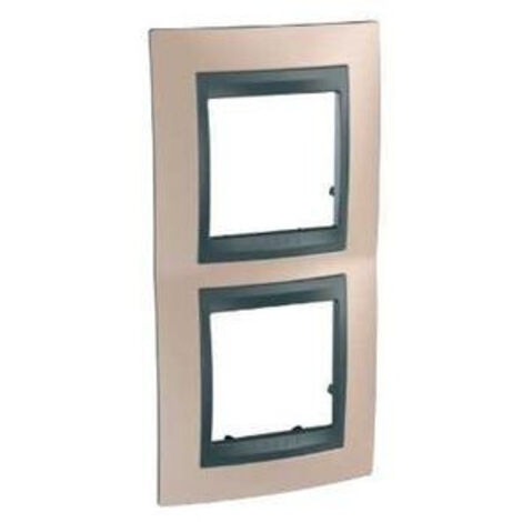 Schneider electric mgu66.004v.296 schneider unica top cuivre onyxliseré graphite plaq.de finition 2 postes 2x2mod.vert.71m (1/2)