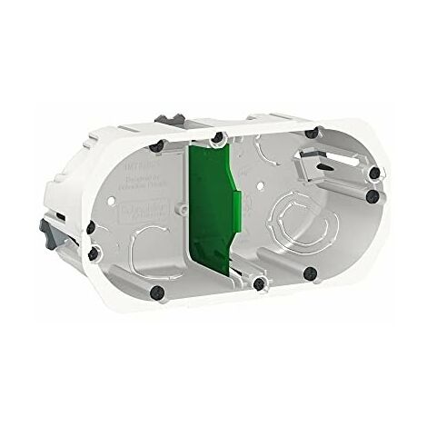 Schneider Electric – Boîte d'encastrement mural Ø 67mm – Profondeur 40mm – 2 postes entraxe 71mm – Installation facile pour espaces restreints - IMT35924 (1/4)