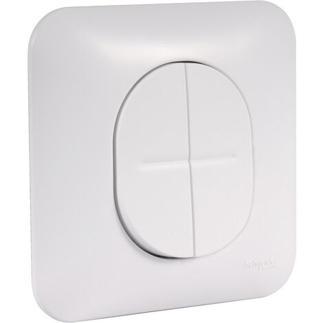 Schneider Electric – Interrupteur double va-et-vient 10A – Blanc RAL 9003 – Fixation par vis – Pour installation électrique simplifiée - S266214 (1/5)