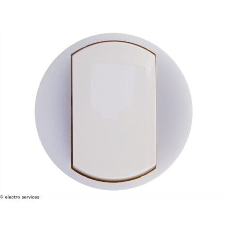 Enjoliveur large Céliane pour interrupteur, va-et-vient ou poussoir lumineux Blanc LEGRAND 065004 (1/2)