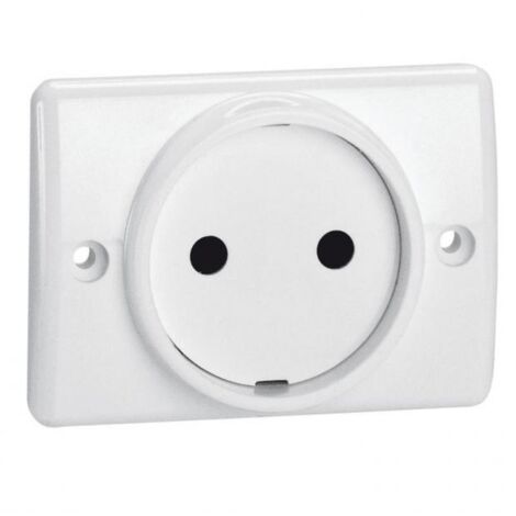 Legrand – Prise à encastrer 50806 pour plinthe 2P 16A 250V – Plastique thermoplastique – Indice de protection IP20 – Raccordement à vis - LEG50806 (1/2)