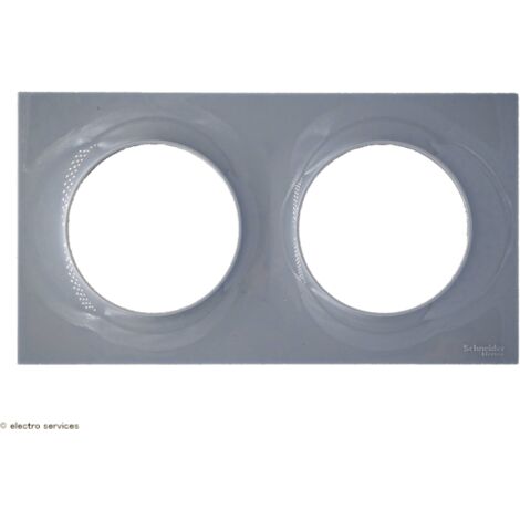 Plaque de finition 2 postes Odace Styl - gris Pantone 3C - Schneider Electric - S520704A1
