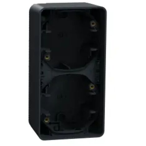 Schneider Electric – Boîtier saillie 2 postes vertical gris IP55 – Résistant aux chocs IK08 – Montage intérieur/extérieur – MUR37912