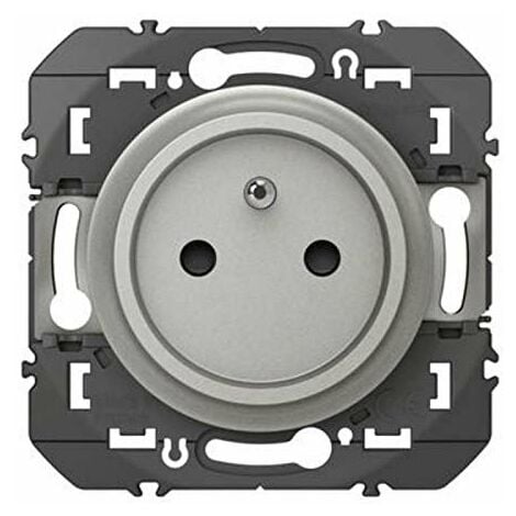 PRISE DE COURANT LEGRAND DOOXIE EASYRÉNO 2P+T FAIBLE PROFONDEUR 16A FINITION ALUMINIUM LEG600428
