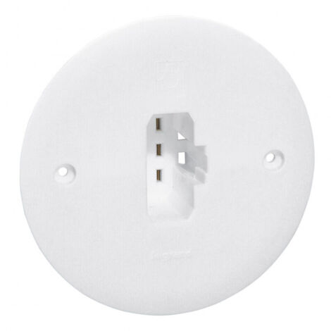 Legrand – Couvercle DCL universel pour boîte d'encastrement murale – Prise DCL 2 pôles + terre – Compatible boîtes rondes 67mm – Plastique blanc