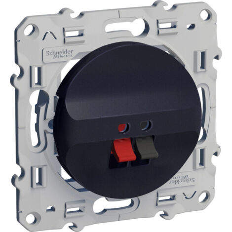 Schneider Electric – Prise haut-parleur encastrable 1 sortie – Finition anthracite – Matériaux PA et PBT – Fixation par vis pour installation discrète