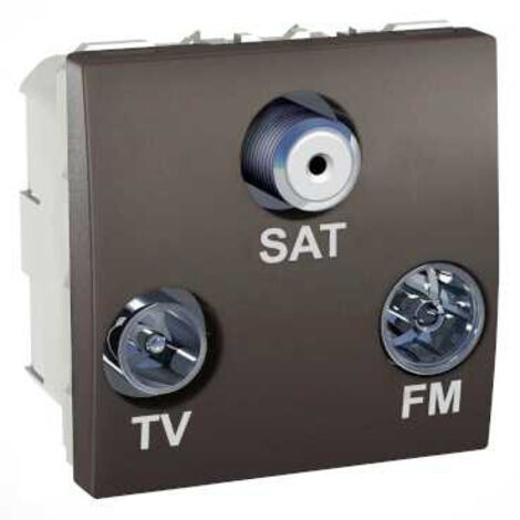 SCHNEIDER ELEC PPM PMU 13 10 PRISE R-TV/SAT DÉRIVATION UNICA GRAPHITE (1/2)