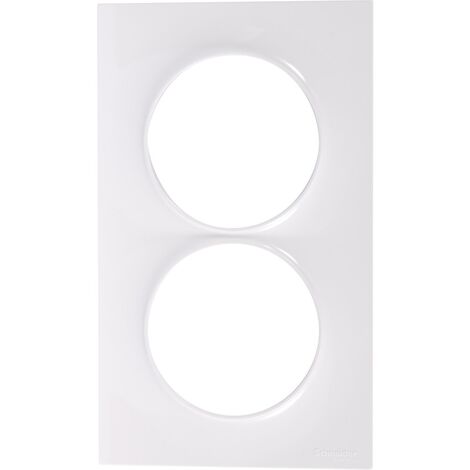 plaque schneider electric odace styl - 2 postes - blanc - entraxe 57 mm