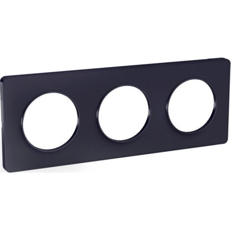 Schneider Electric – Plaque Schneider Odace Touch 3 postes – Thermoplastique ABS anti-UV – Pose horizontale ou verticale – Couleur anthracite