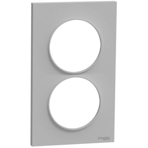 SCHNEIDER ELECTRIC - ODACE STYL, PLAQUE ALU 2 POSTES VERTICAUX ENTRAXE 57MM - S520714E