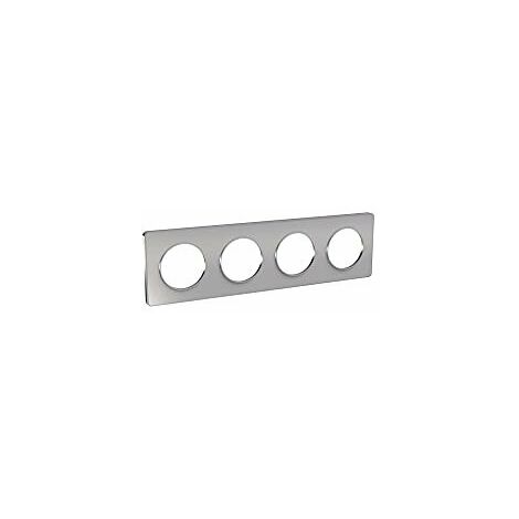 SCHNEIDER ELECTRIC - ODACE TOUCH, PLAQUE ALU 4 POSTES HORIZ. OU VERT. ENTRAXE 71MM - S530808