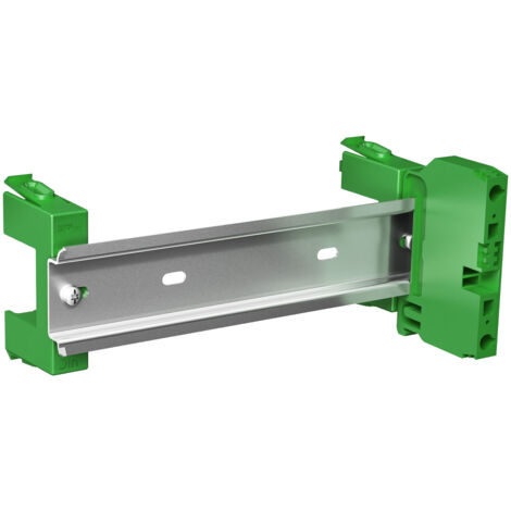 Schneider Electric – Rail DIN 241mm avec bornier de terre et 2 fixations – Installation sans outil – Pour montage électrique professionnel - vdir380001