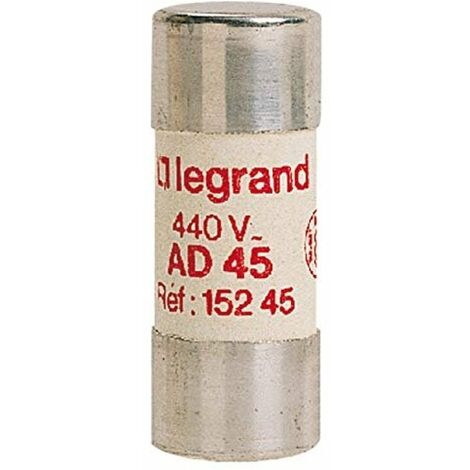 Legrand – Cartouche fusible cylindrique 45A – Tension 440V AC – Puissance de coupure 32kA – Taille 22x58mm