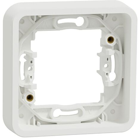Schneider Electric – Cadre encastré 1 poste blanc IP55 IK08 pour installation intérieure/extérieure – Fixation par vis – MUR39107