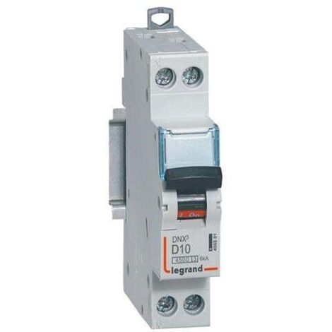 Legrand – Disjoncteur unipolaire 10A 230V – Courbe D – 6kA pouvoir de coupure – Borne à vis – Montage sur rail DIN