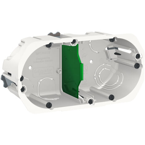 Schneider Electric – Boîte d'encastrement mural 67mm – Profondeur 50mm – 2 postes entraxe 71mm – Pour espaces restreints – Installation facile - IMT35925 (1/5)