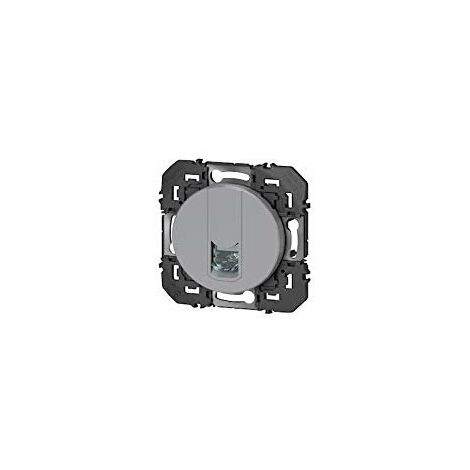 Prise blindée RJ45 cat6 FTP - Blanc ou Alu - Dooxie - Legrand - Aluminium - 600476