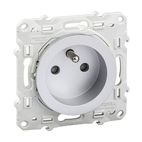 Schneider Electric Odace prise aluminium encastrable