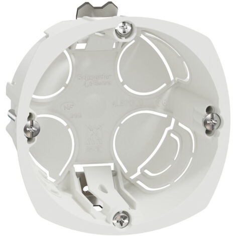 Schneider Electric – Boîte d'encastrement mural 67mm – Profondeur 40mm – 1 poste avec vis et griffes – Installation sécurisée - IMT35914 (1/5)