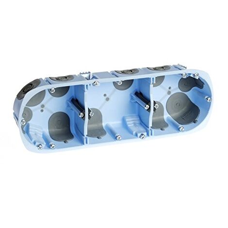 Eur Ohm – Boite encastrement triple étanche à l'air P40 E71 – Installation BBC pour maisons basse consommation – Entrées latérales et arrières optimisées