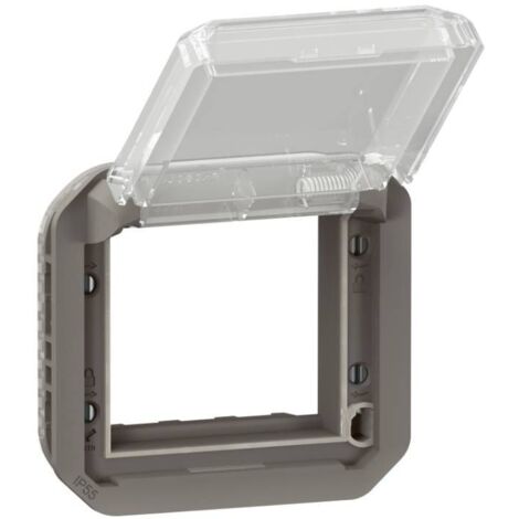 Adaptateur Plexo à volet transparent pour Mosaic composable anthracite LEGRAND 069880L