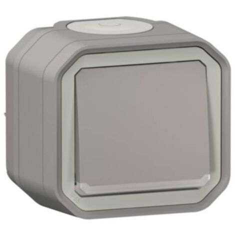 Interrupteur ou va-et-vient lumineux 10AX 250V Plexo complet saillie gris LEGRAND 069713L (1/4)