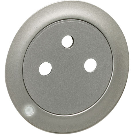 Enjoliveur titane pour prise de courant 2P+T à voyant – Plaque Legrand Céliane – LEG068415 (1/2)