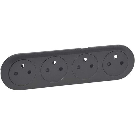 ENJOLIVEUR LEGRAND CÉLIANE PRISE 4 X 2P+T SURFACE PRÉCABLÉE COMPACTE - GRAPHITE LEG067914