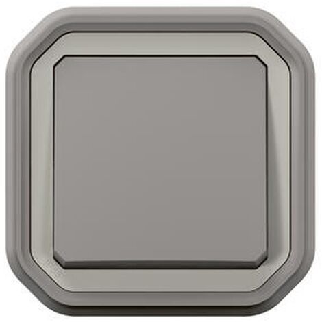 Legrand – Interrupteur va et vient étanche composable 10AX 250V – Pour installation en milieu humide – Couleur gris – PLEXO