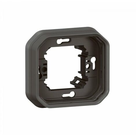 Legrand – Support plaque étanche pour montage encastré 1 poste – Protection IP55 – Résistant aux chocs IK08 – Couleur anthracite (1/6)