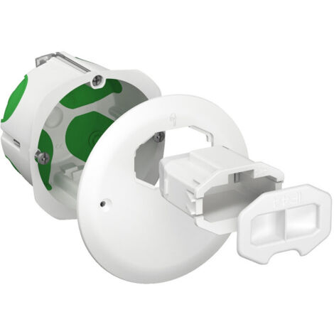 Schneider Electric – Boîte d'encastrement mural étanche à l'air 67mm – IMT35028 – Connecteur DCL IPX4 inclus – Couvercle dépassant – Pour installations thermiques