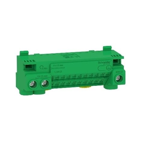 bornier de terre - 63a - 24 trous - schneider electric lgyt1e24
