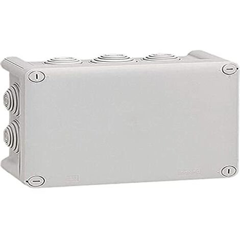 Legrand – Boîte de dérivation rectangulaire IP55 220x170x86mm – Gris RAL7035 – 14 embouts interchangeables – Ouverture 1/4 de tour