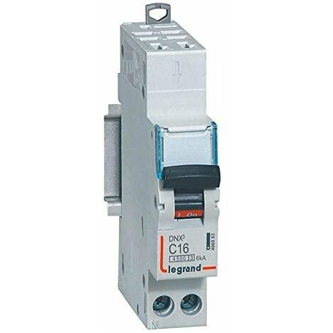 Legrand – Disjoncteur unipolaire 16A courbe C 4500A – Tension 230V – Bornes automatiques et à vis – 1 module – LEG406883