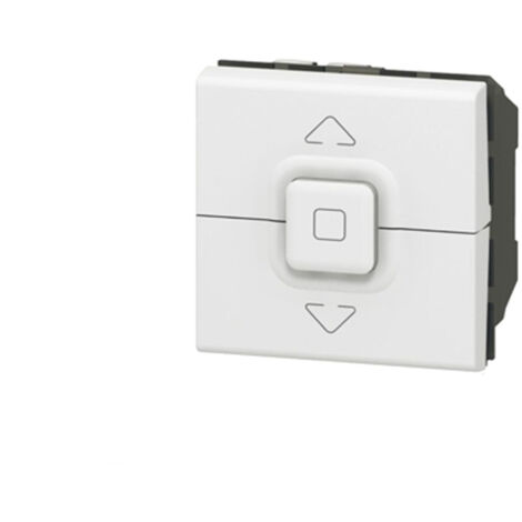 Legrand – Poussoir lumineux étanche complet pour volets roulants – 3 positions montée, stop, descente – Plaque blanche Mosaic – 77025