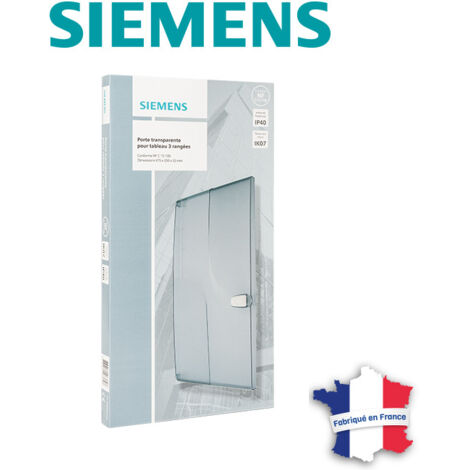 Siemens – Porte de coffret électrique transparente 3 rangées – Indice de protection IP40 – Résistance aux chocs IK07 – Dimensions 475 x 250 x 32 mm (1/2)