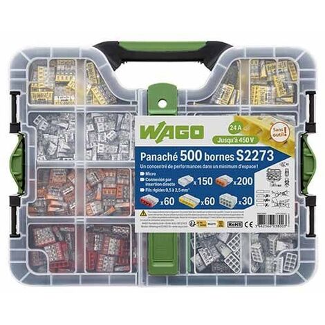 WAGO VALISETTE 500 BORNES DE CONNEXIONS AUTOMATIQUES S2273 - WAG038003