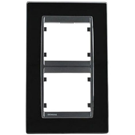 SIEMENS DELTA IRIS PLAQUE DOUBLE VERTICALE MÉTAL NOIR SIE267303 (1/2)