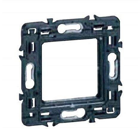 Legrand – Support universel Batibox pour 1 ou 2 postes – Dimensions 71x74mm – Bi-matière métal et plastique – Coque de protection translucide (1/4)