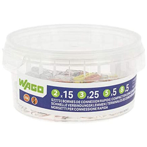 Wago – Borne de connexion rapide 8 entrées pour fils rigides 0.5-2.5 mm² – Boîtier transparent – Raccordement PUSH WIRE – 268393 (1/4)