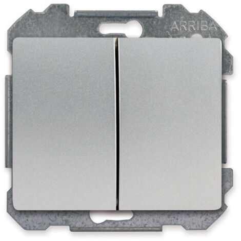 SIEMENS DELTA IRIS INTERRUPTEUR VA ET VIENT + POUSSOIR SILVER SIE266849 (1/2)