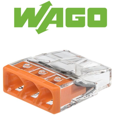 WAGO S2273 100 MINI BORNES DE CONNEXION RAPIDE 3 ENTRÉES POUR FILS RIGIDES - 2273-203 WAG268362