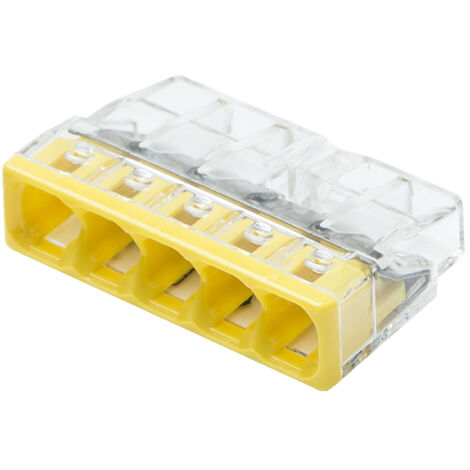 Wago – Flacon de 50 mini bornes de connexion automatique 5 entrées – Type PUSH WIRE® – Tension 450V – Courant 24A – Raccordement 0.5 à 2.5 mm²