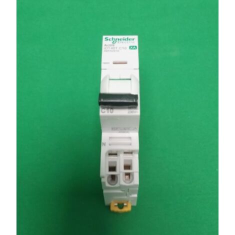 SCHNEIDER ACTI9 IDT40 XA DISJONCTEUR 10A AUTO PH+N COURBE C 6KA 230V - A9PA2610 (1/4)