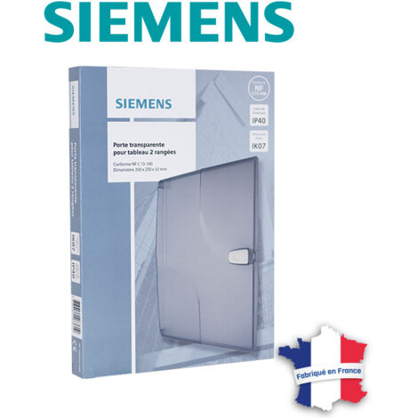 Siemens – Porte de coffret électrique transparente 2 rangées – Dimensions 350x250x32mm – Indice de protection IP40 – Résistance aux chocs IK07 (1/3)