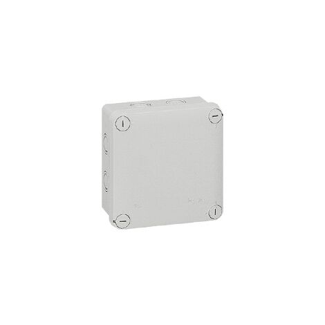 Legrand – Boîte de dérivation étanche 92024 – Carrée gris RAL7035 – Protection IP55 – 7 entrées défonçables pour presse-étoupe - LEG92024 (1/6)