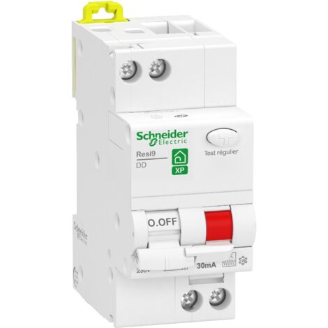 Schneider Electric – Disjoncteur différentiel 1P+N 30mA courbe C type Fsi 32A – Protection thermique-magnétique – Installation sur rail DIN – R9PDCF32